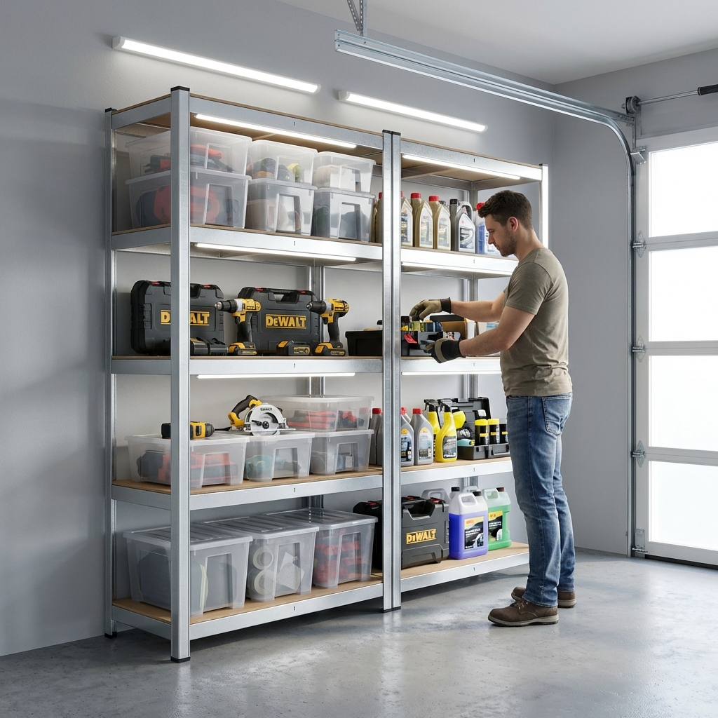 Zinkovaný regál v garáži